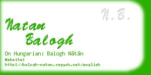 natan balogh business card